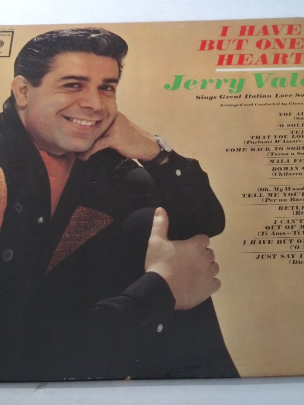 Jerry Vale – I Have But One Heart VG++ Original Mono Columbia CL1797 Record 1962